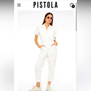 White Pistola Jumpsuit. Worn once! Size large